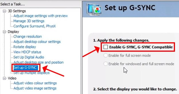 Deselect Enable G-SYNC, G-SYNC-compatible in NVIDIA Control Panel