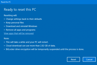 How to Reset your PC using Cloud Download on Windows 10