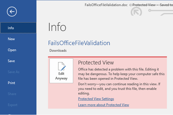 turn off protected view microsoft word 2010