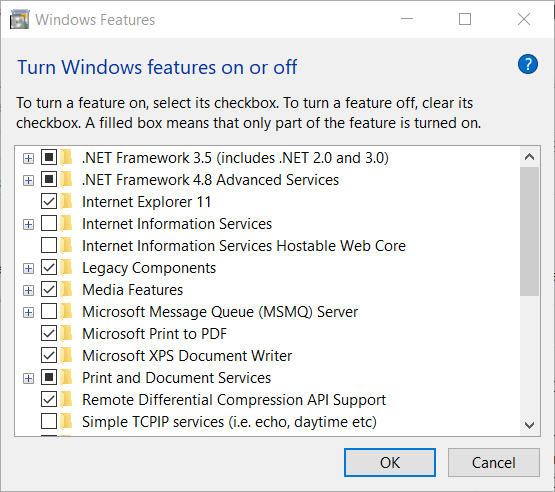Windows Features window gog galaxy not opening, not connected