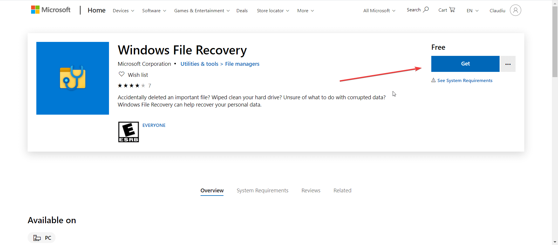 download windows file recovery without store