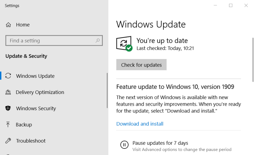 eseguire gli aggiornamenti di Windows