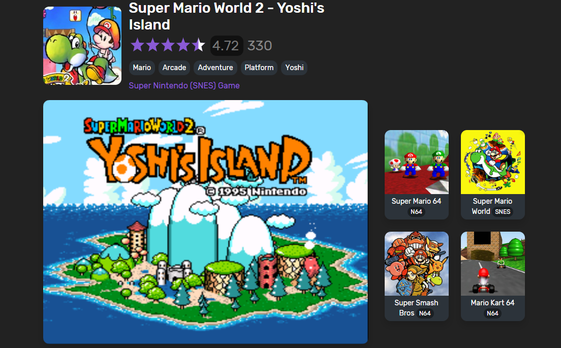 Super Mario World 2 - Yoshi's Island best mario games online
