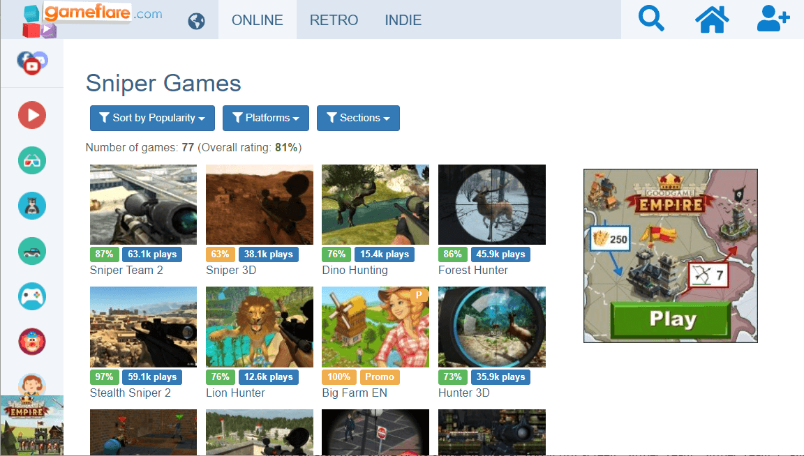 Gameflare.com sniper games online