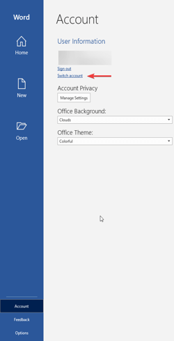 microsoft word-account-sign out-button