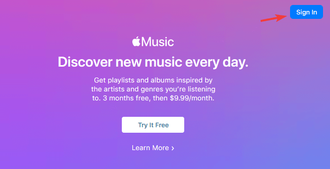 sign in apple music browser