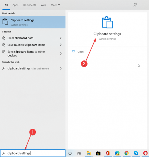 how to start clipboard settings