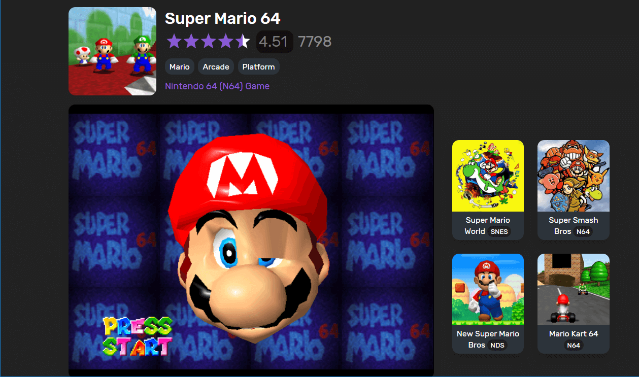 Mario 64 best mario games online
