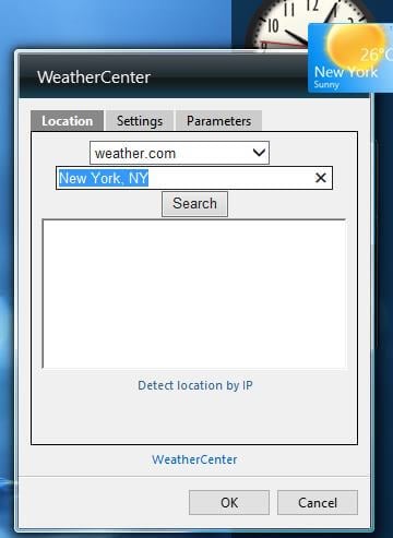 WeatherCenter options windows 10 temperature widget in taskbar