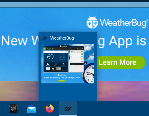 WeatherBug temperature widget windows 10 temperature widget in taskbar