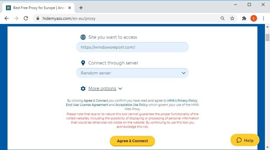 HideMyAss has a free online proxy service
