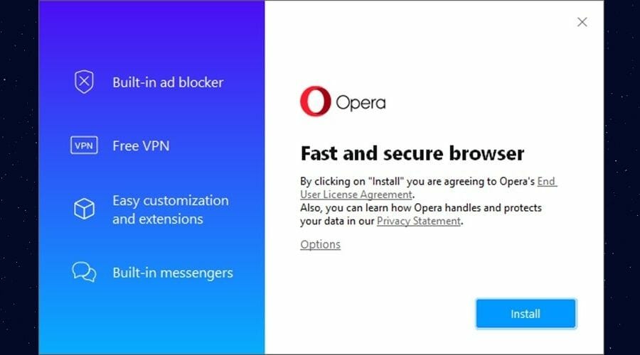 How to install Opera VPN