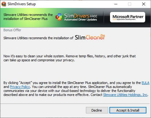 SlimDrivers additional software