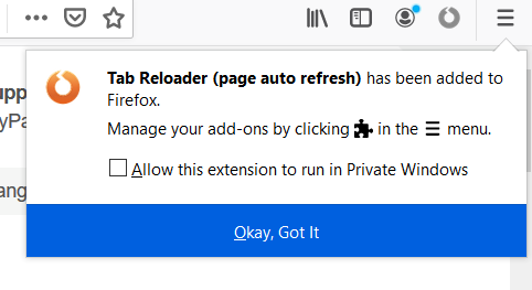 Tab Reloader notification auto refresh pages [chrome, firefox, edge]