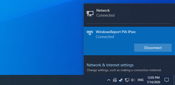 connect to PIA IPsec in Windows 10