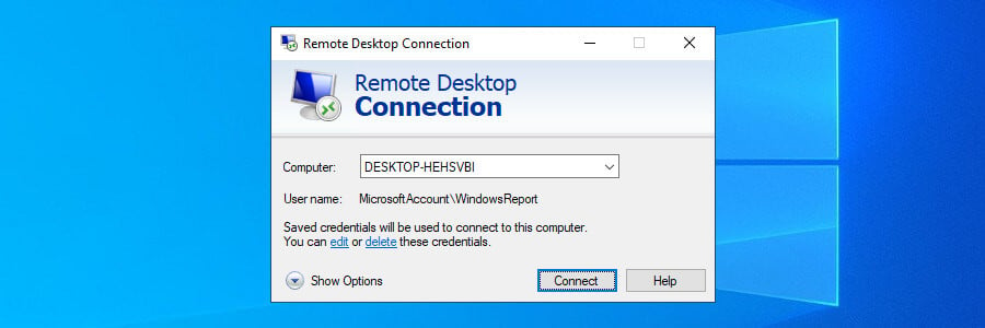 Use conexão de desktop remota no Windows 10