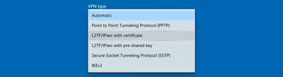 Windows 10 toetatud VPN-protokollid