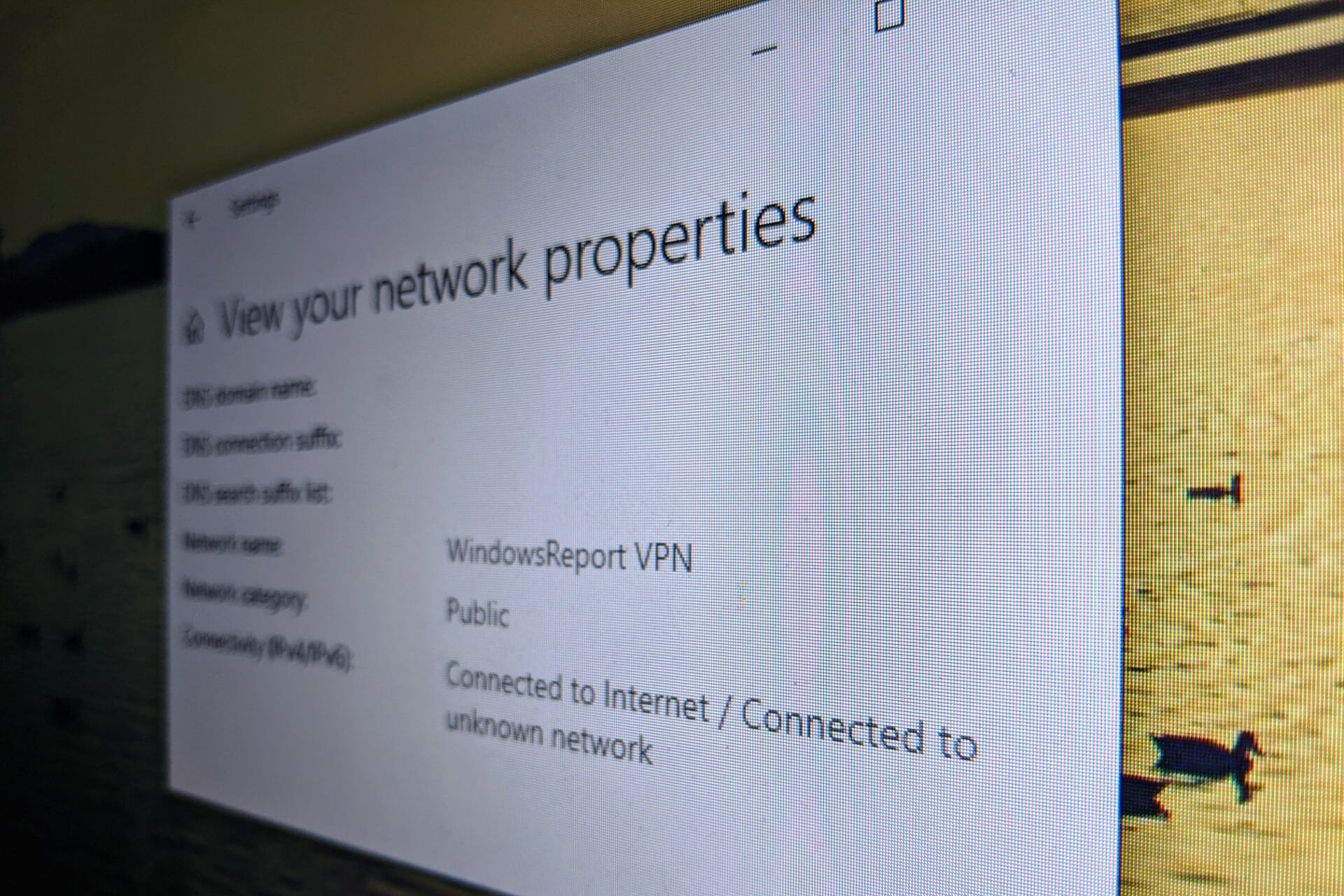 fix Windows 10 VPN shows unidentified public network connection