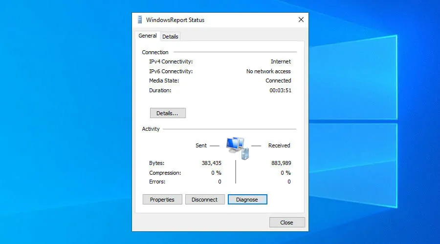 Windows 10-Verbindungsstatus anzeigen