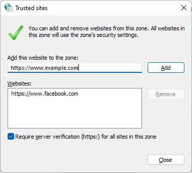 adding trusted sites