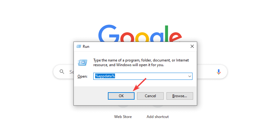 appdata ejecutar Chrome 100 uso de disco