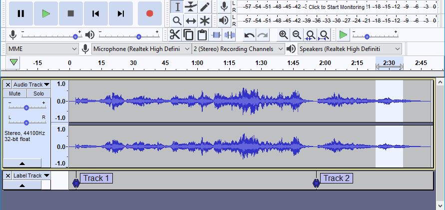 audacity record a podcast on a mac
