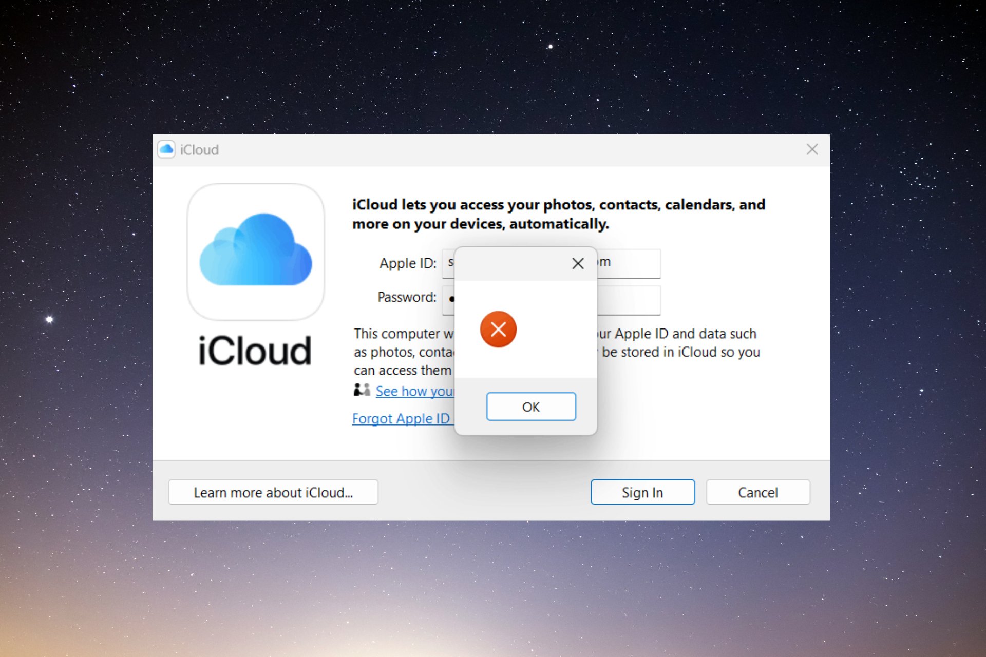 What to do if you can't sign into icloud on windows