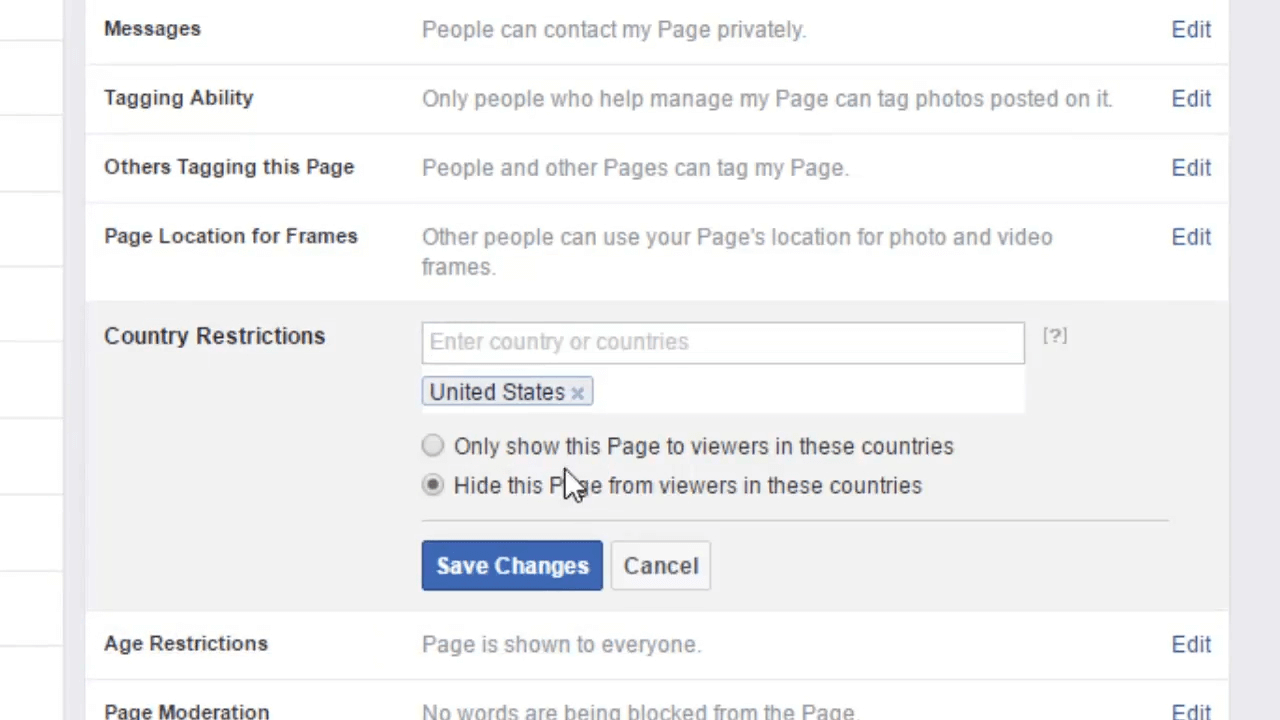 Country Restrictions facebook this content isn't available right now