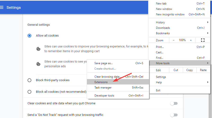 extensions chrome 100 disk usage