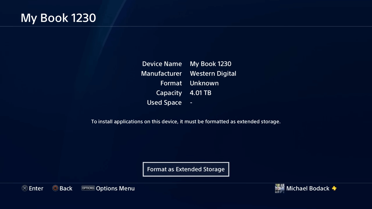 The Format as Extended Storage option ps4 error ce-36329-3, ce-30002-5