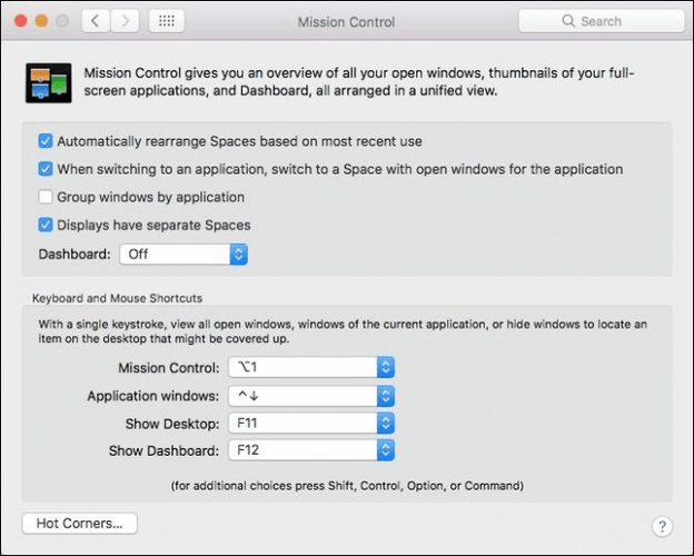 mission control mac multiple desktops