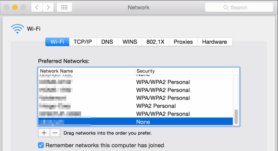 proffered networks mac wifi no hardware installed
