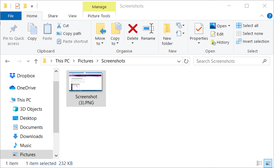 Screenshot folder screenshot to jpg windows 10