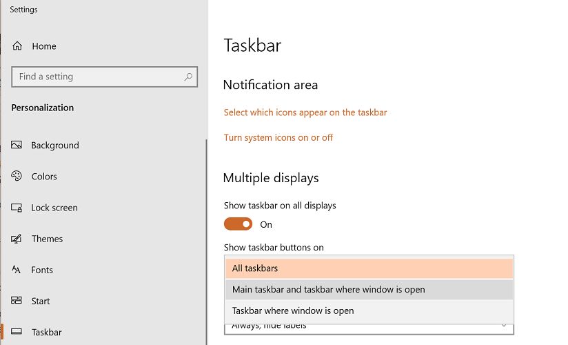 show Taskbar on both monitors