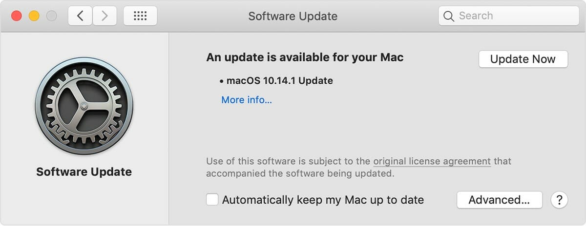 software update file permission error word mac