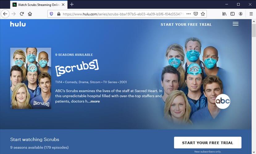 watch Scrubs on Hulu with a VPN