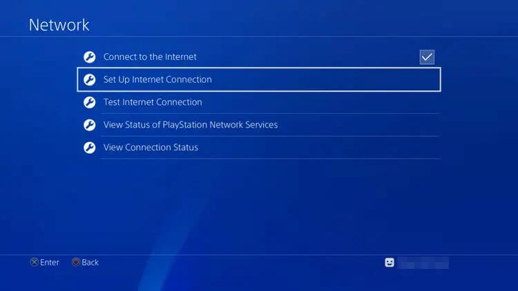 Set up an Internet connection on PS4