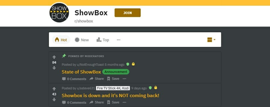 use Showbox subreddit