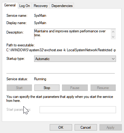 SysMain high disk usage