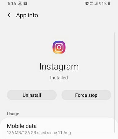 Instagram stories failed to post