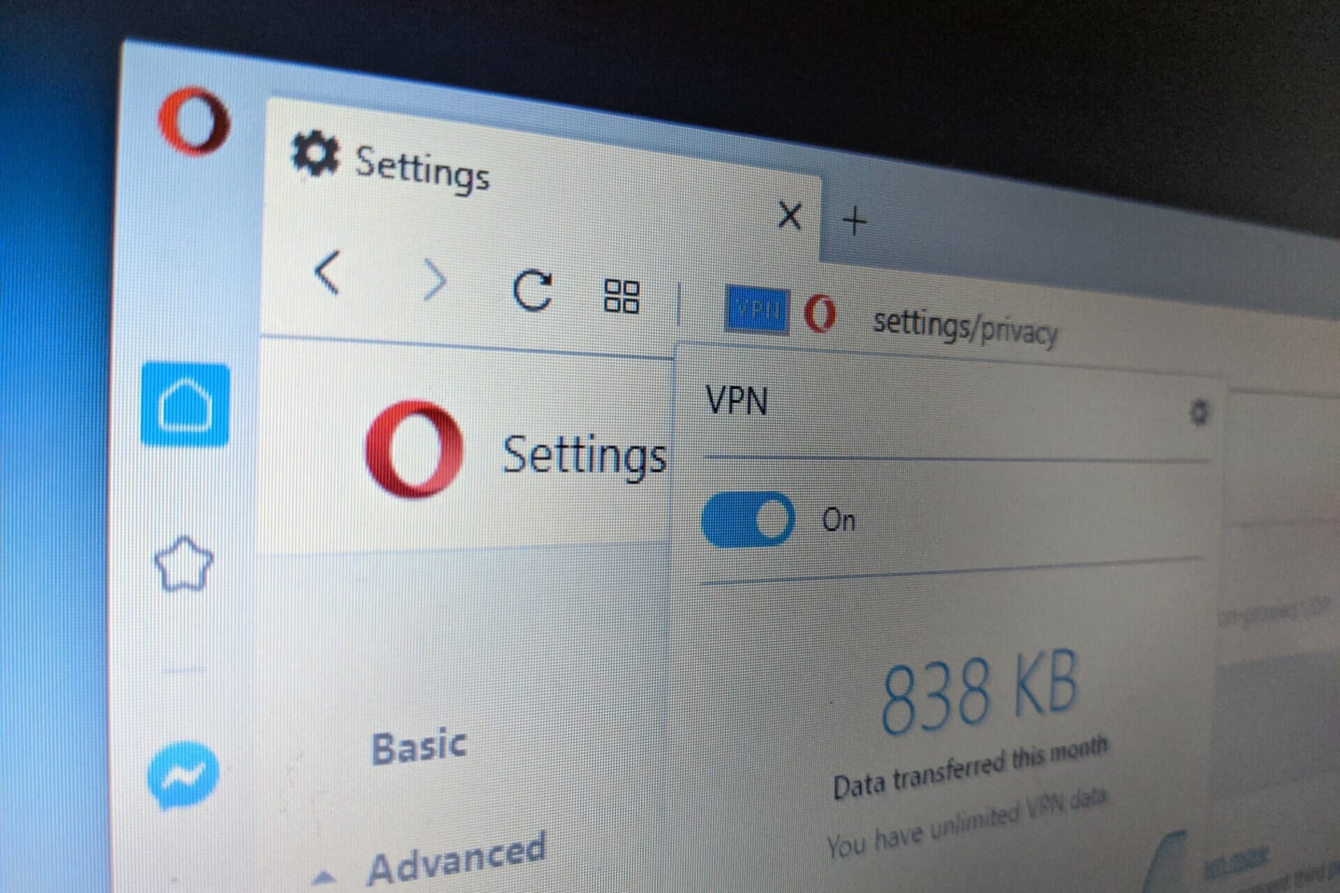 use VPN for Opera