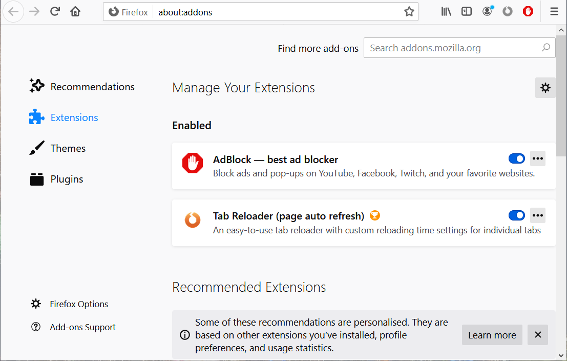 The Add-ons Manager How to Disable Adblock in Chrome, Firefox, Edge