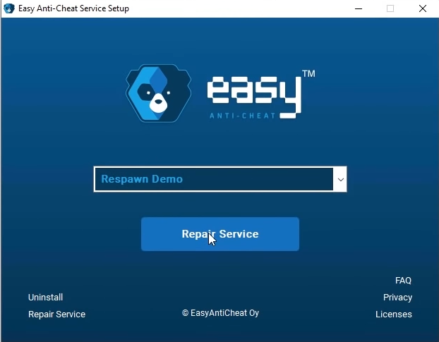 Easy Anti-Cheat Service Setup window apex legends won't launch pc