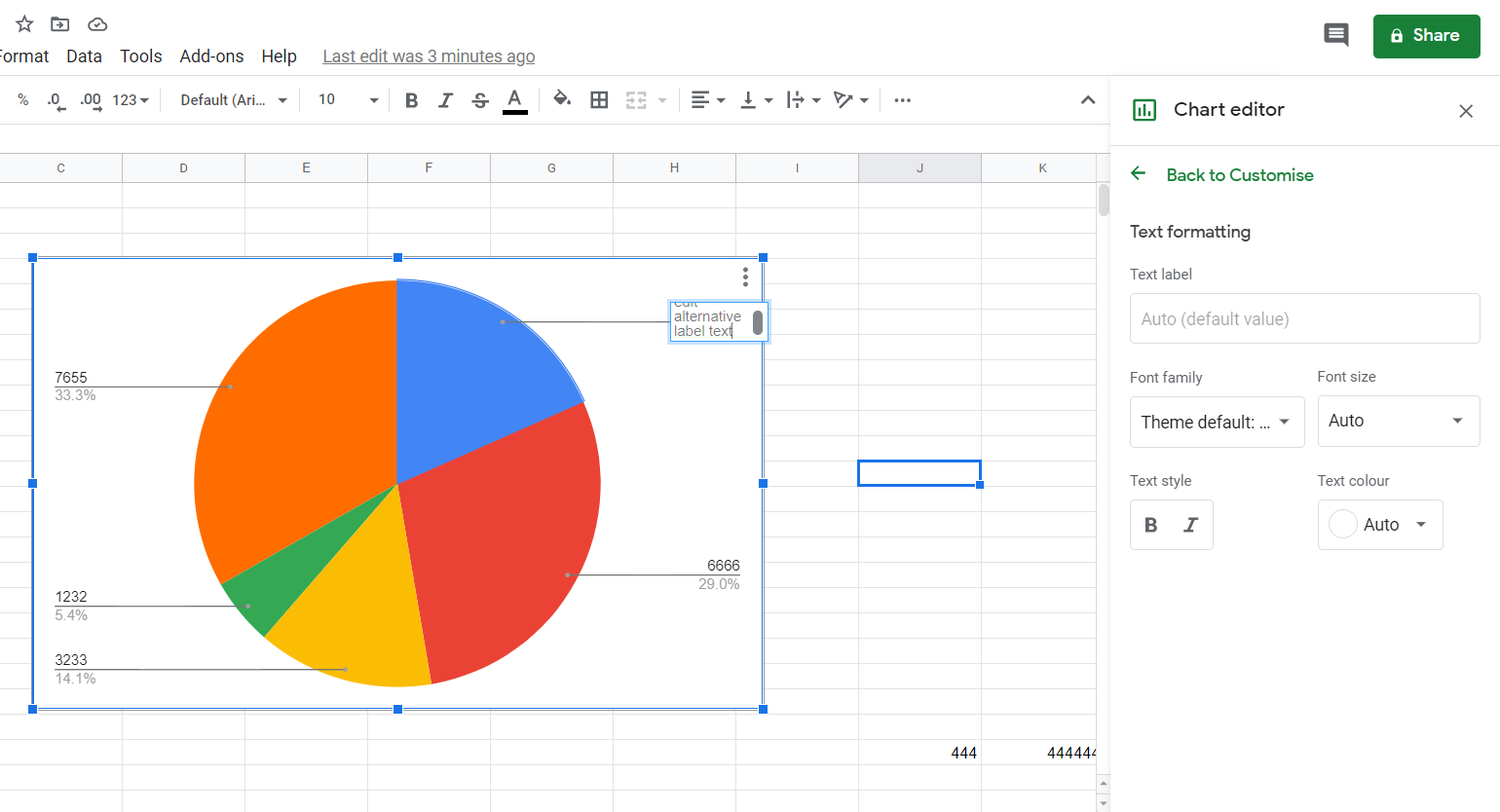 A label text box add words legend in google sheets