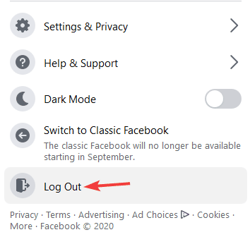log out facebook instagram not sharing to facebook