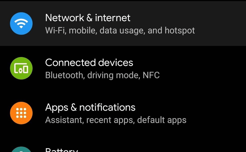 network and internet android settings
