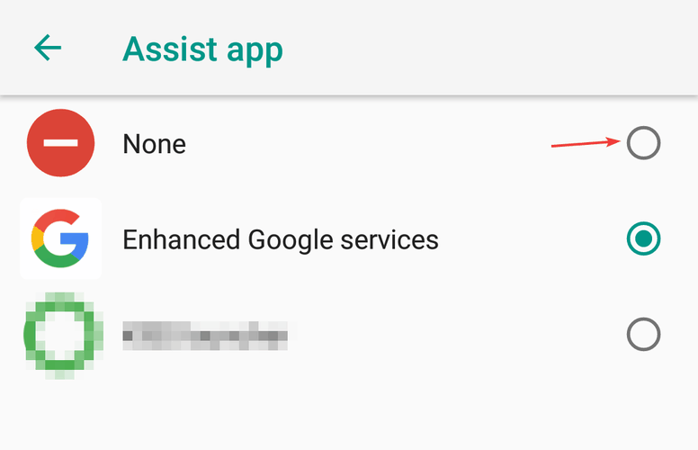 assist app none google assistant popping up