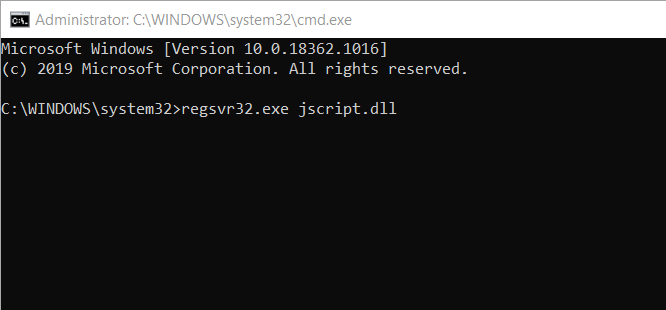 regsvr32.exe command windows media player server execution failed
