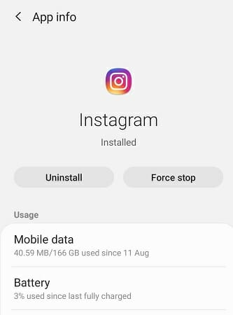 instagram action error