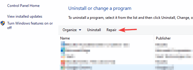 repair program visual studio browser link not working